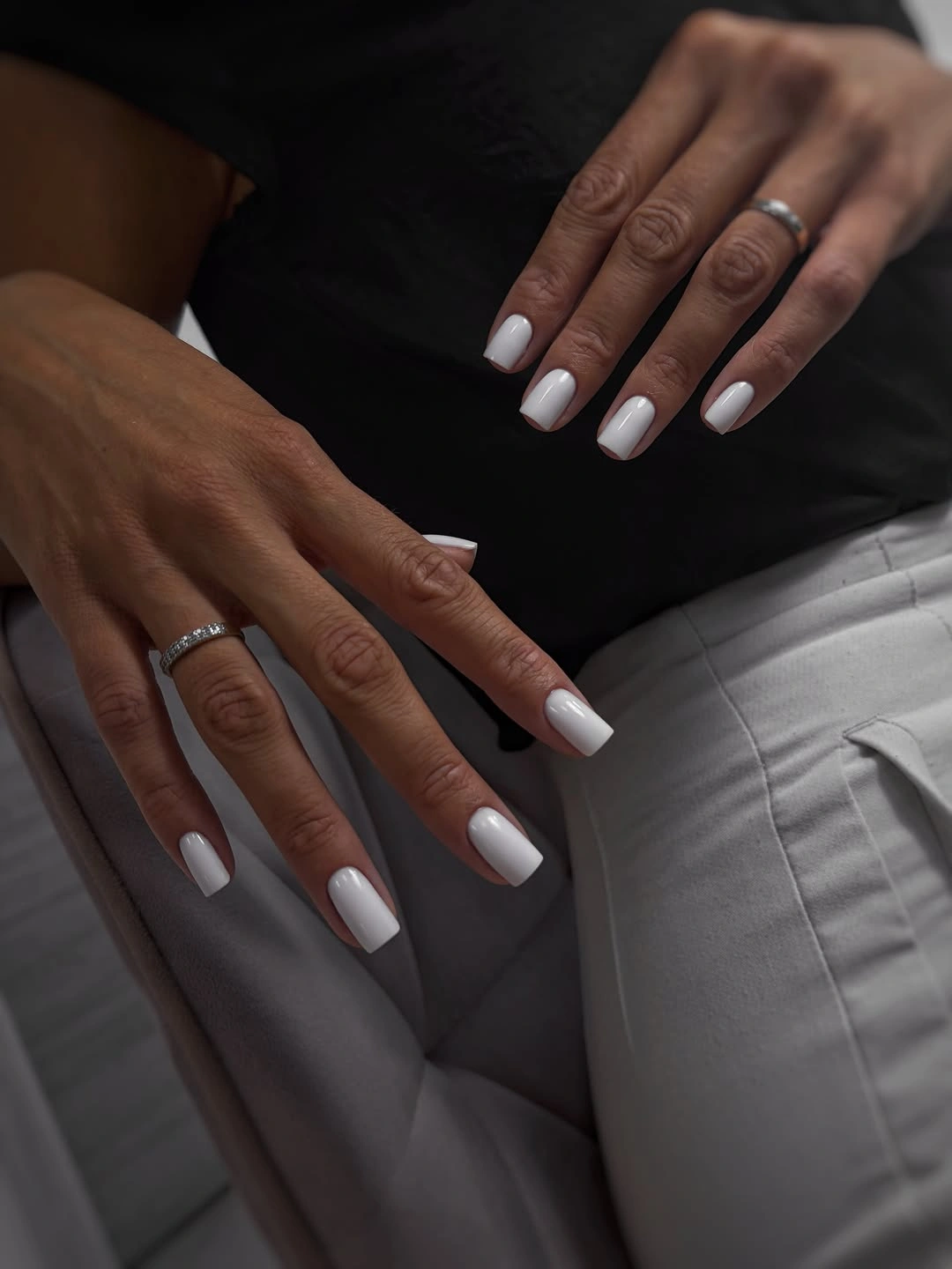 gorgeous october nail colours 2026 Clean White Nails With a Glossy Finish