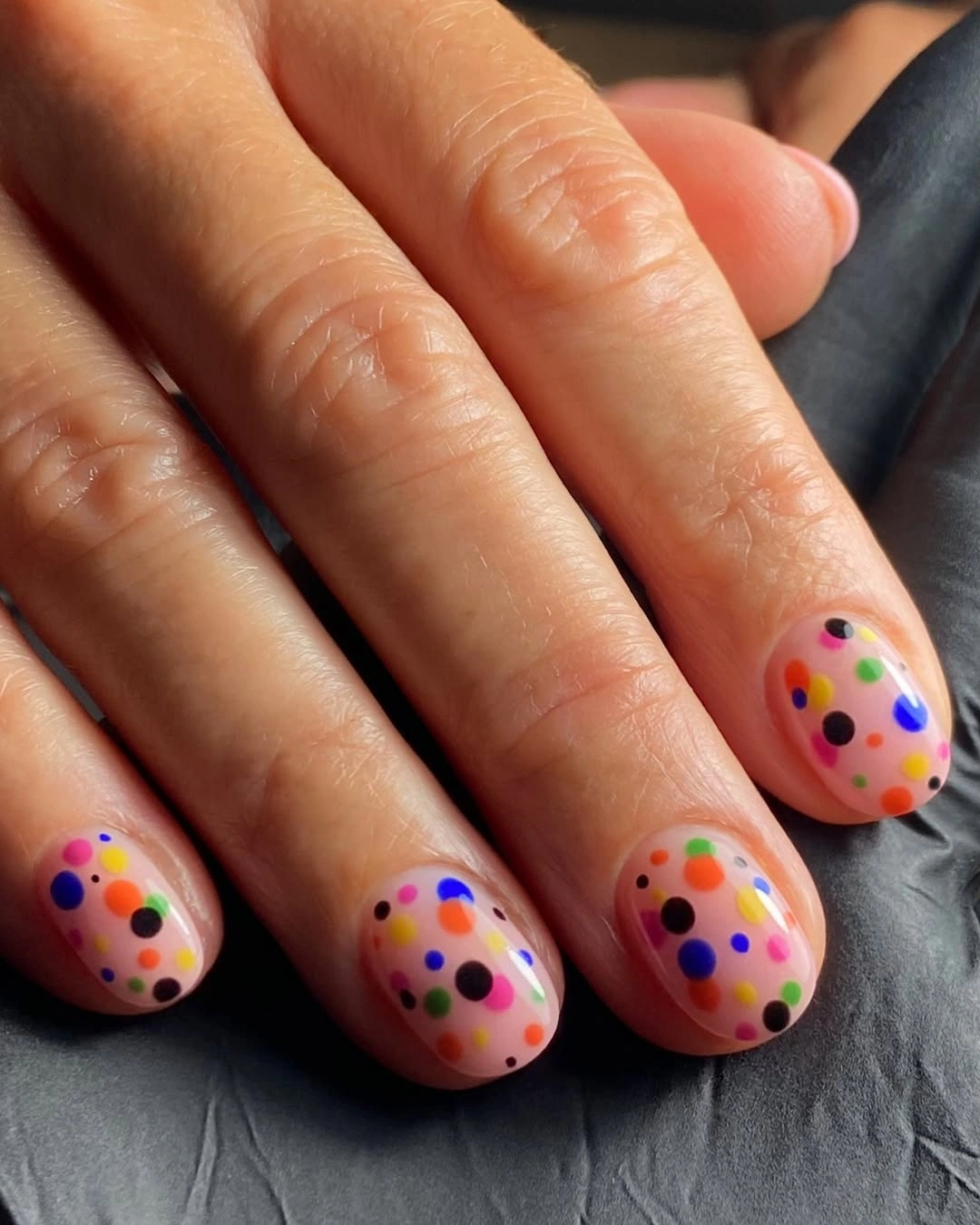playful polka dot fall nails 2026 Short Multicolor Polka Dot Nails For a Cheerful Fall Twist
