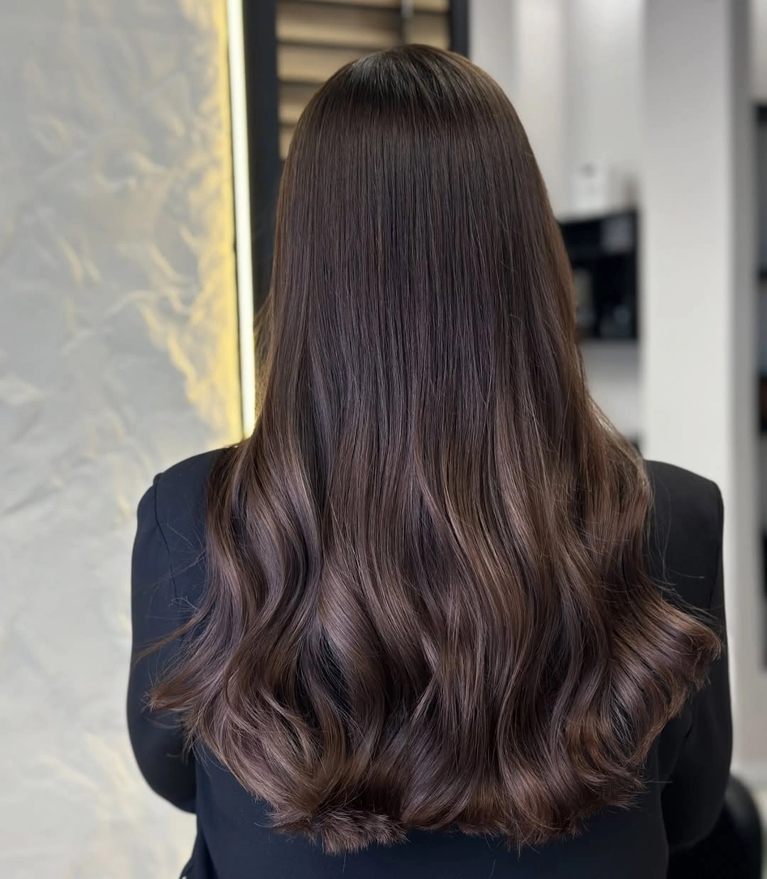 rich fall brown hair colour ideas 2026 Glossy Mocha Silk Finish