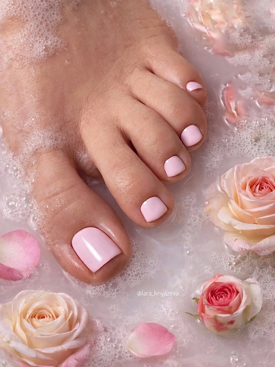 rich fall toe nails colors 2026 Soft Pink for a Romantic Autumn Pedicure