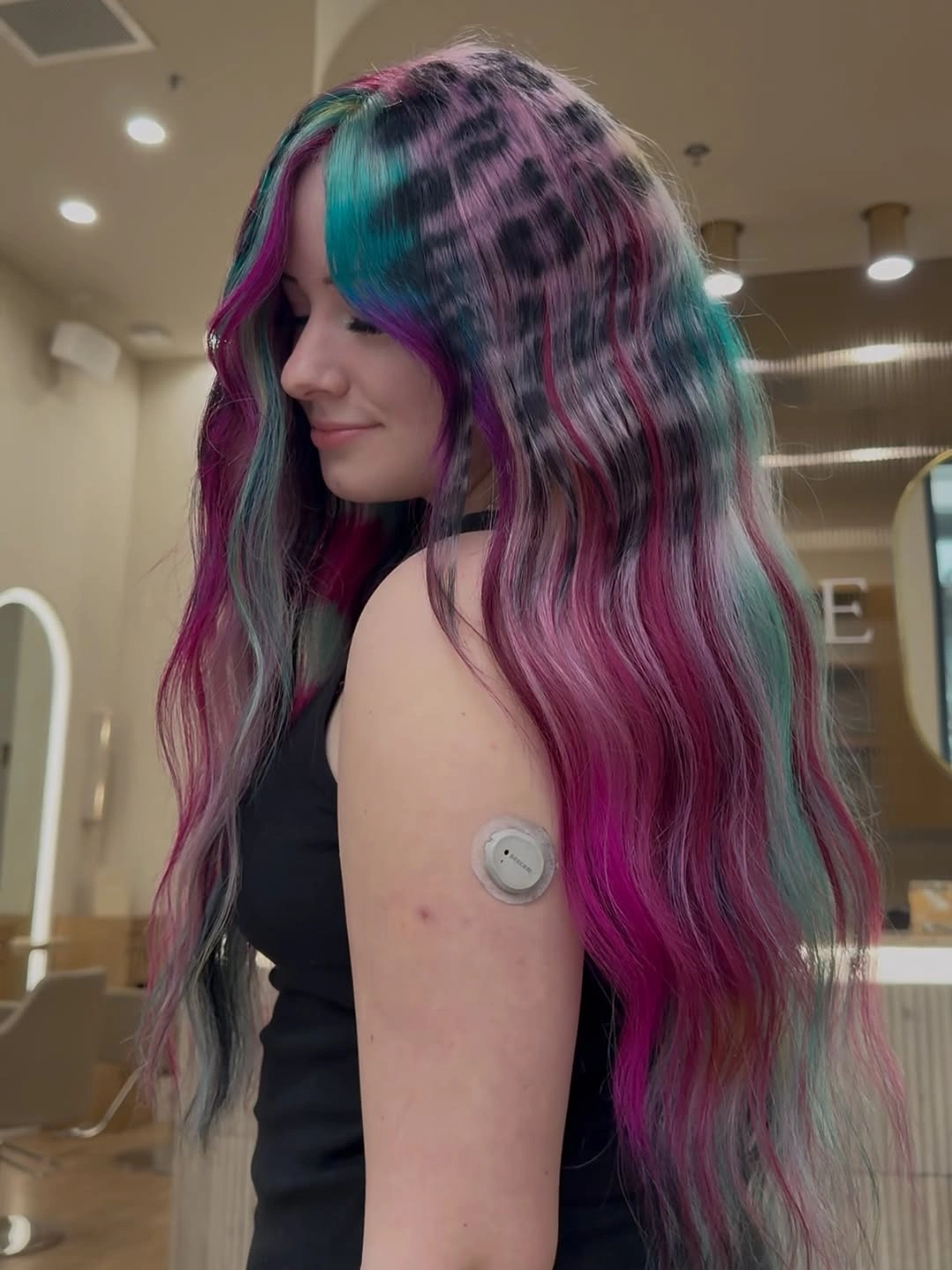 rich october hair colour ideas 2026 Jewel-Toned Teal, Plum, and Magenta Waves