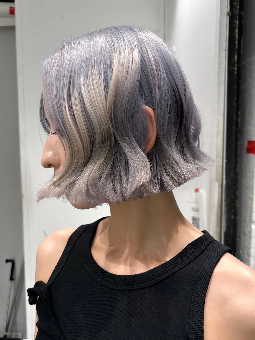 rich october hair colour ideas 2026 Silver Lavender Bob With Soft Dimension