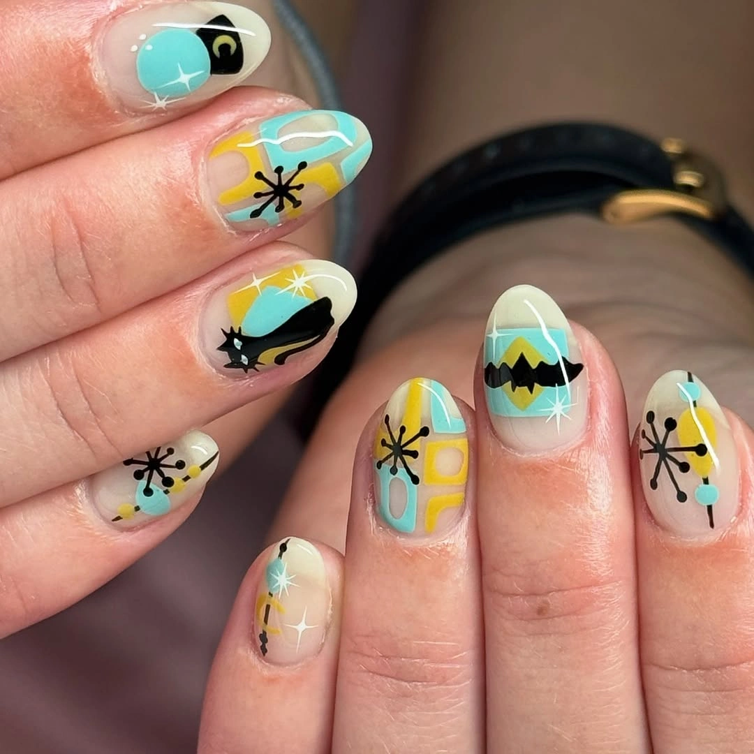 spooky halloween nail art 2026 Playful Retro Halloween Nails