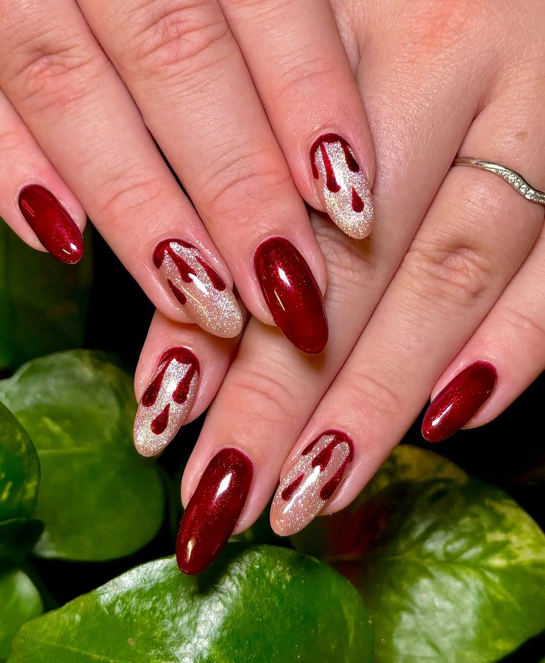 spooky halloween nail art 2026 Bloody Red Halloween Nails