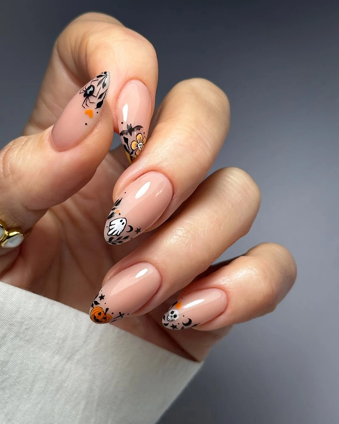 spooky halloween nail art 2026 Cute Halloween Almond Nails