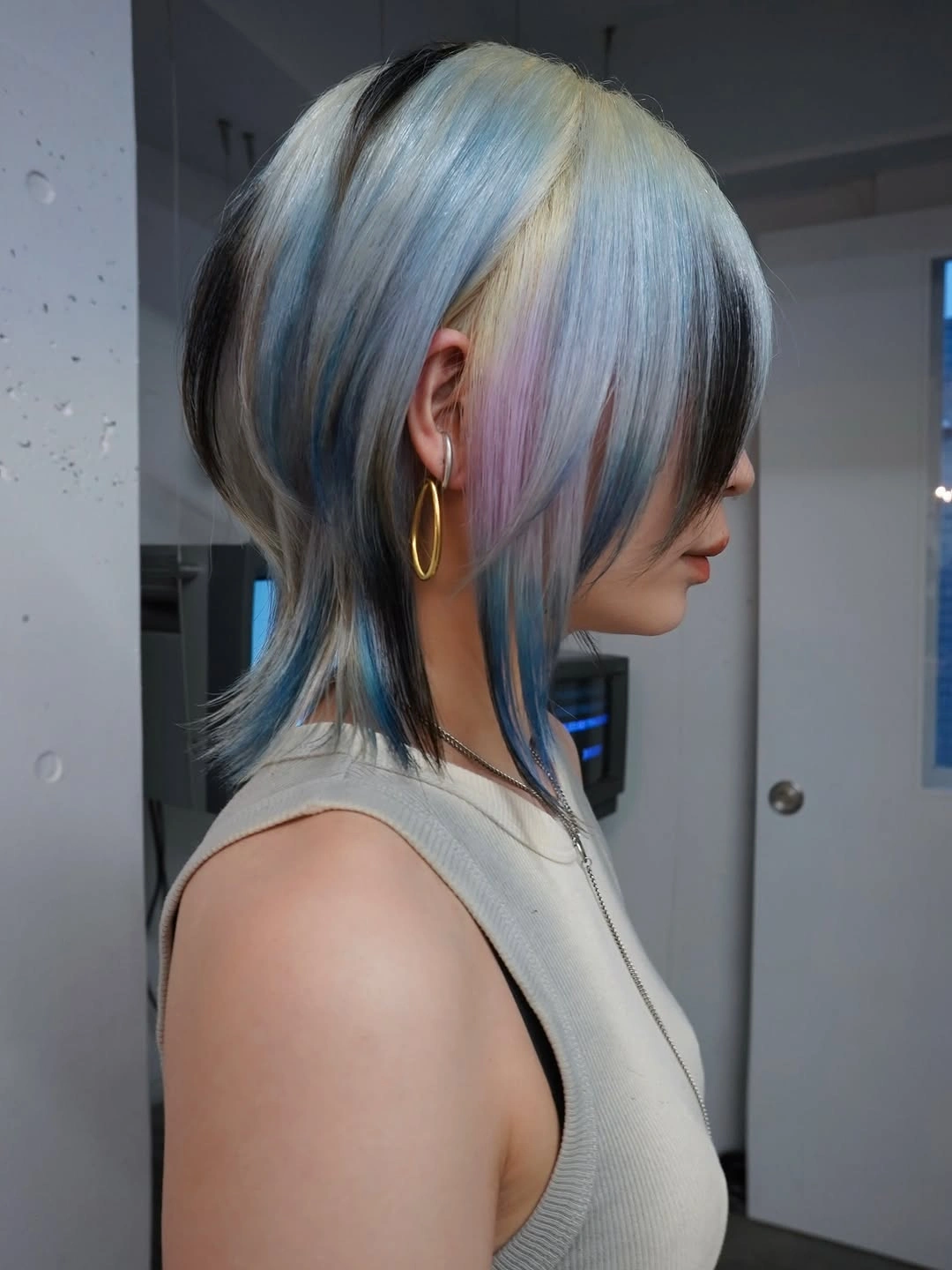 stunning september hair colour trends 2026 Ice Blue Silver With a Soft Lavender Glow