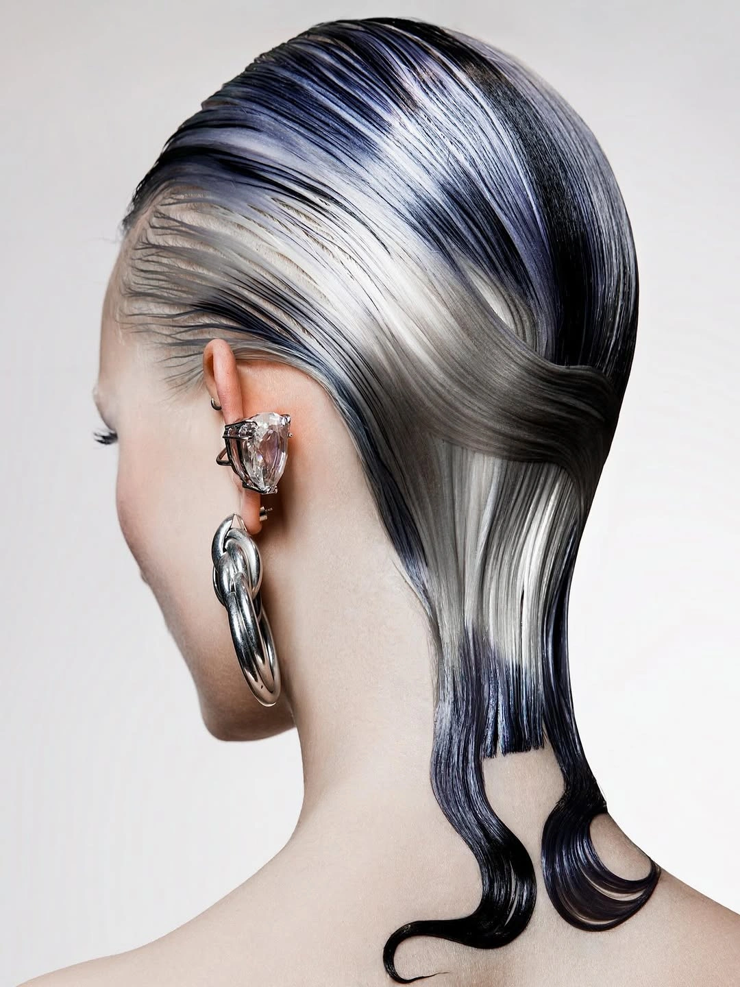stunning september hair colour trends 2026 Metallic Graphite Silver With Sculptural Styling