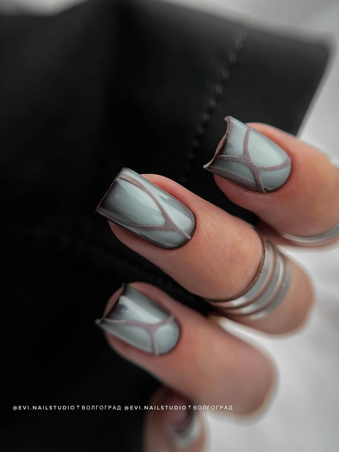 stylish fall dip nails 2026 Smoky Sage Glass Nails