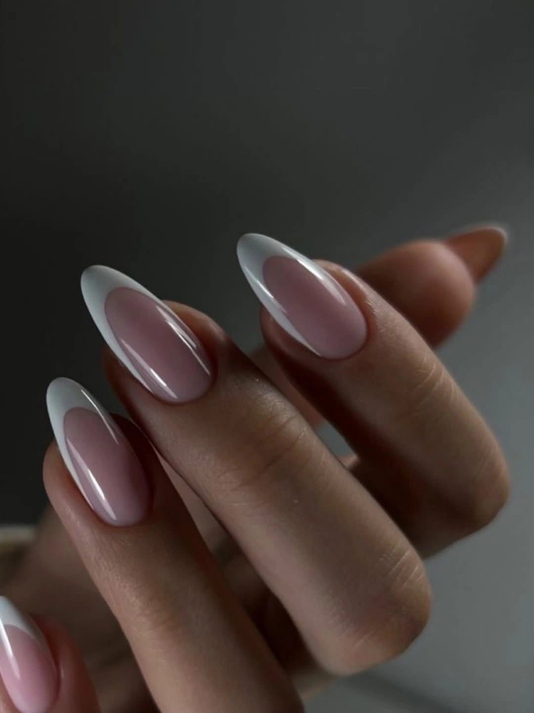 stylish fall french nails 2026 Classic Milky French Almond Elegance