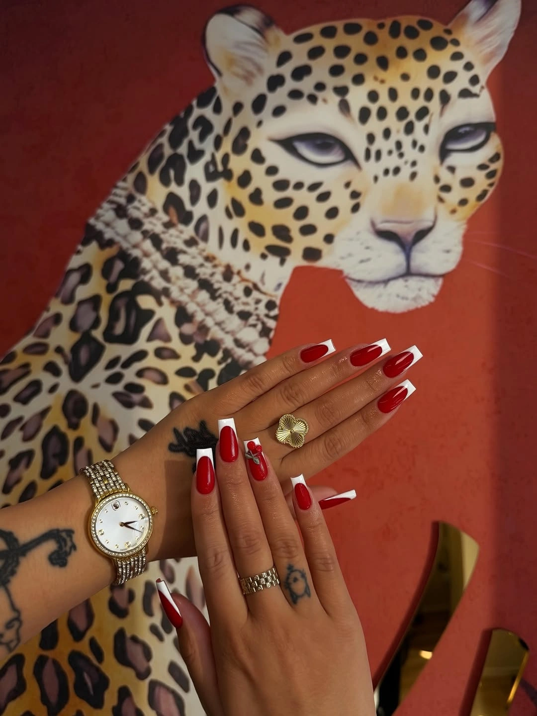 stylish fall french nails 2026 Bold Cherry Red French With Modern Square Shape