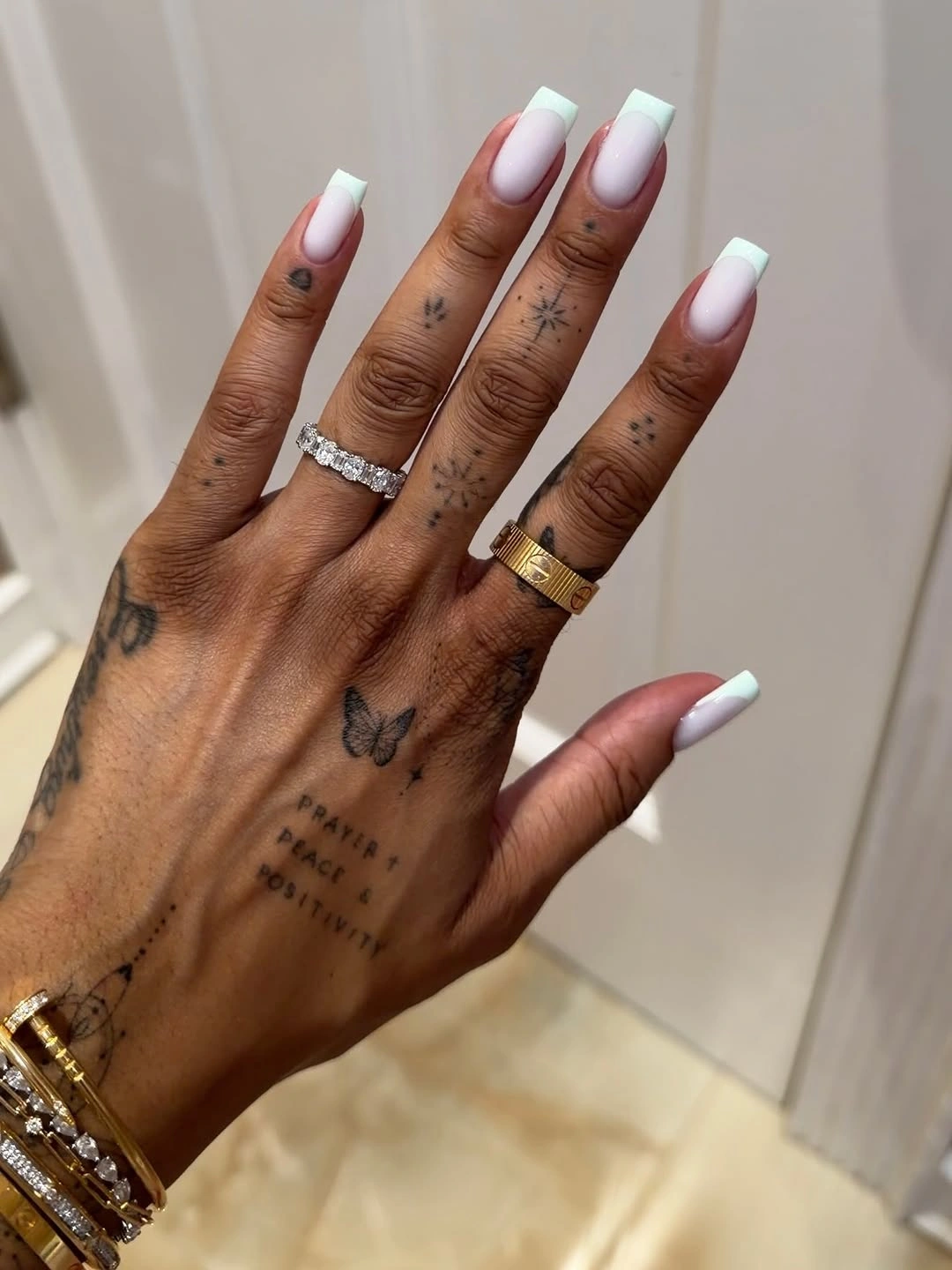 stylish fall french nails 2026 Fresh Mint French Square Nails