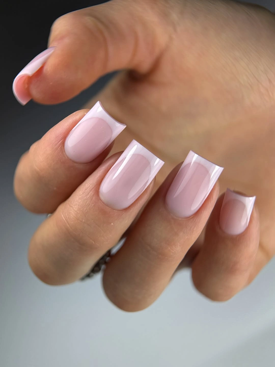 stylish fall french nails 2026 Soft Milky Square French