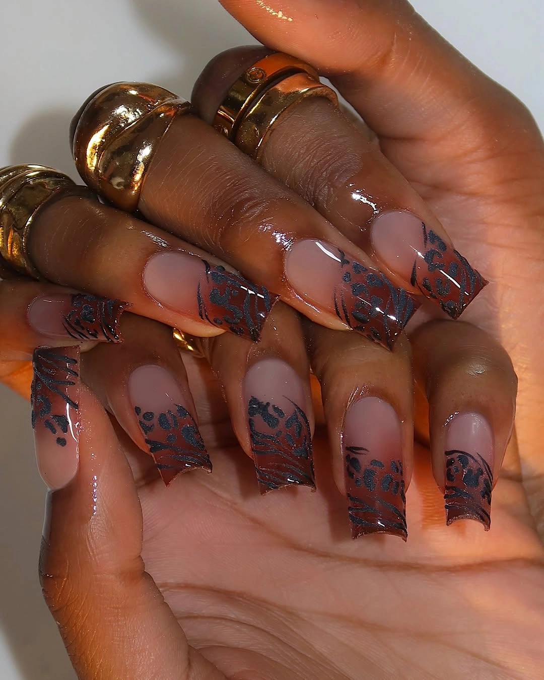 stylish fall nail designs square shape 2026 Espresso Lace French Tips for a Sophisticated November Mood