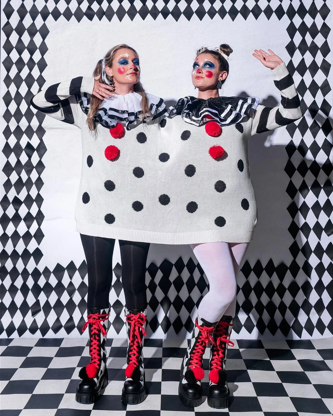 stylish halloween costume ideas 2026 Matching Pierrot Besties