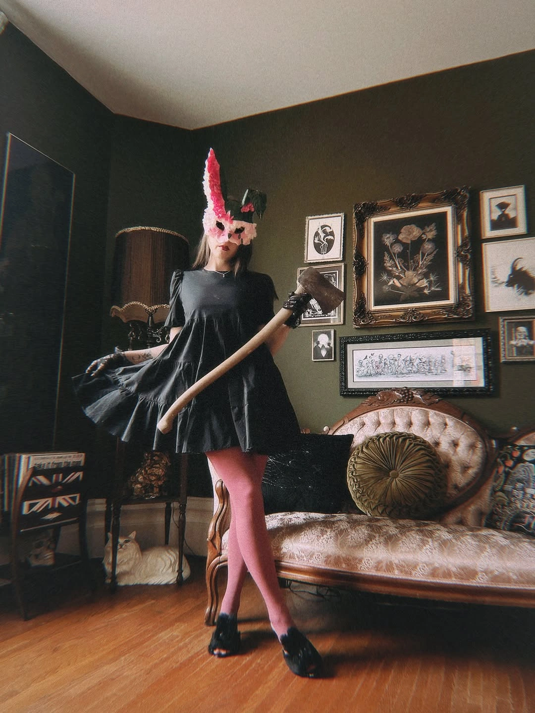 stylish halloween costume ideas 2026 Dark Bunny With a Romantic Twist