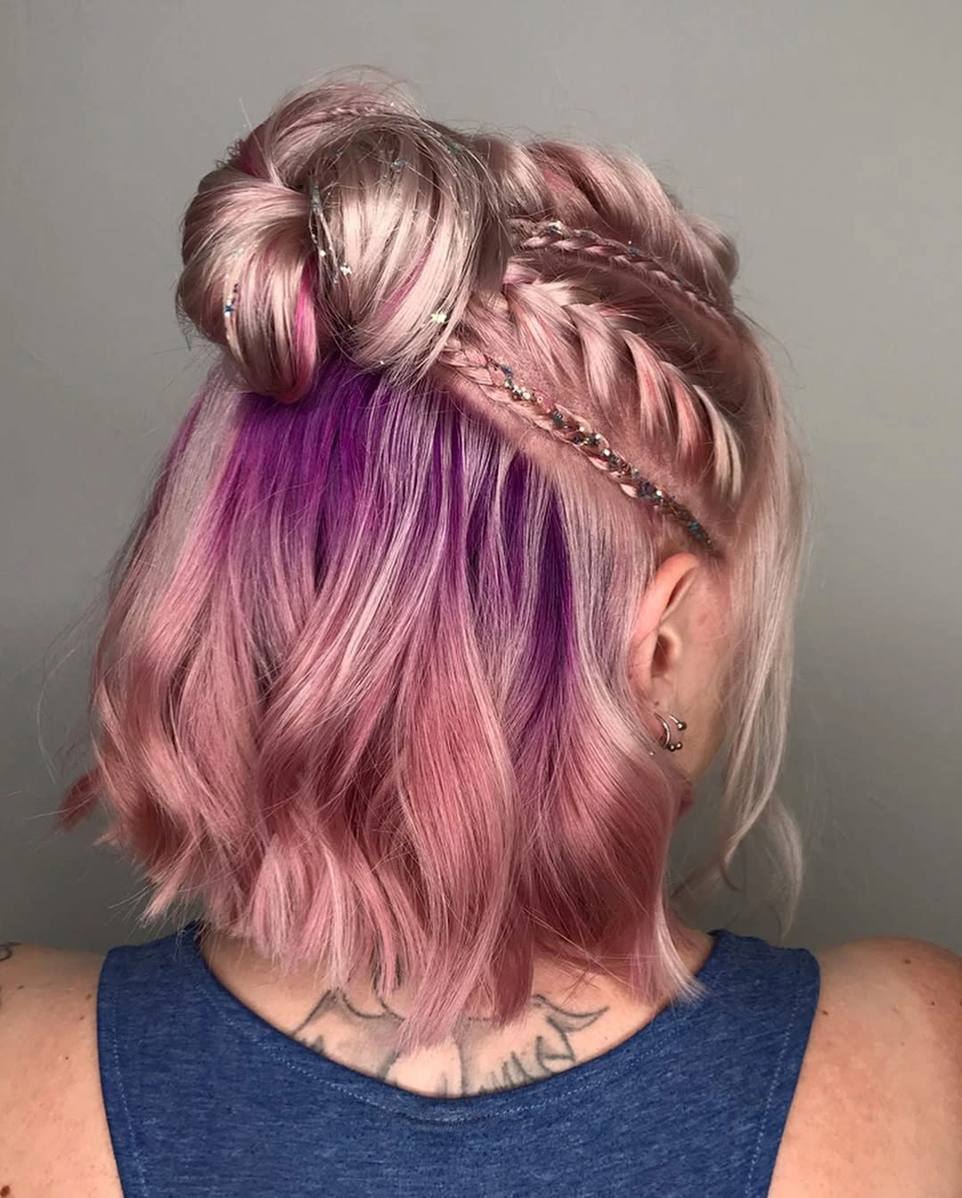 stylish middle parting hairstyles Romantic Pink Half Up Hairstyle