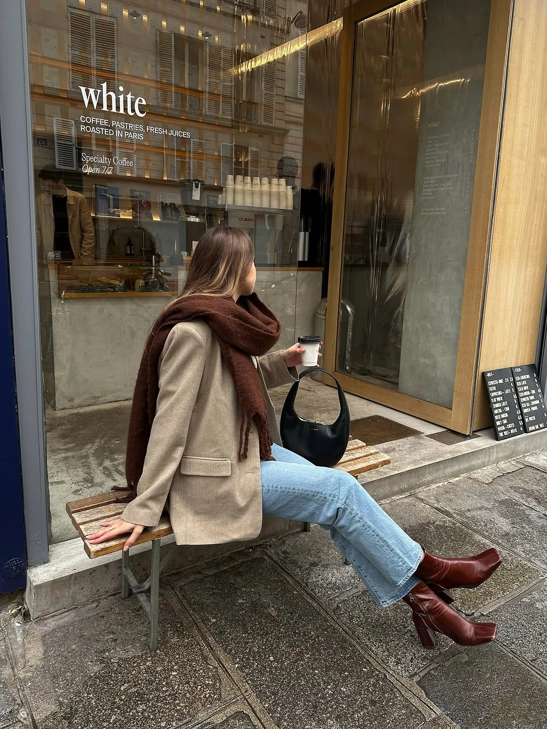 stylish october outfits ideas 2026 Soft Neutrals With Espresso Accessories