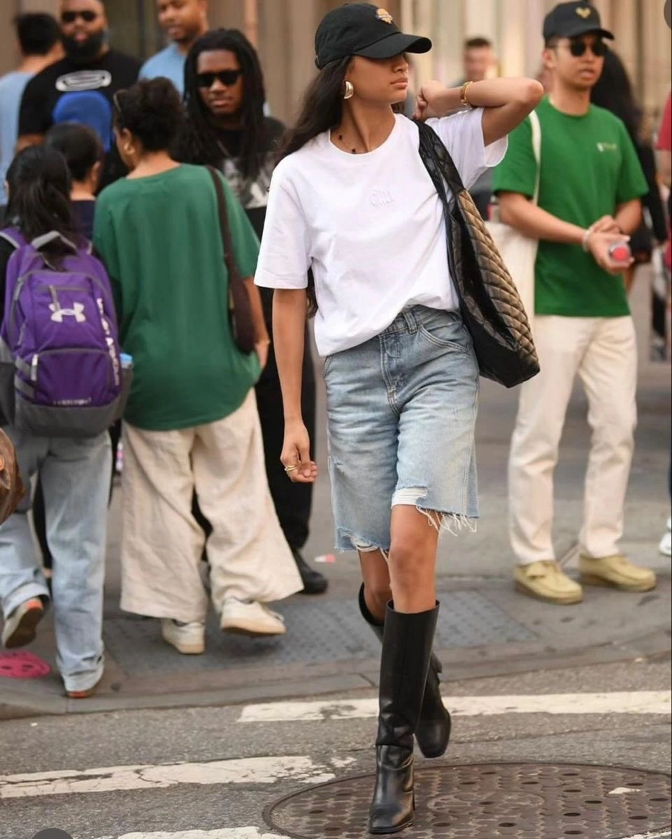 stylish september fashion trends 2026 Casual Denim and Tall Boots