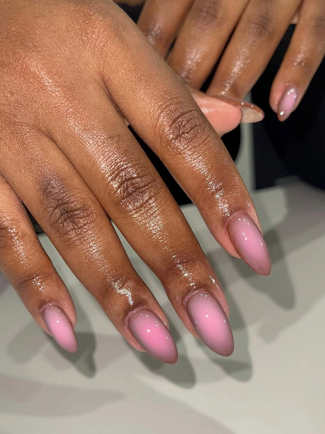 rich fall nails colors for dark skin Soft Pink Almond Nails