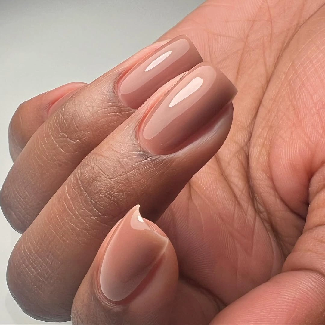 rich fall nails colors for dark skin milky rose brown square nails