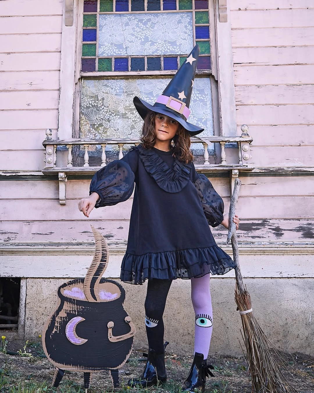 unique halloween costume for kids 2026 homemade witch costume with mismatched tights