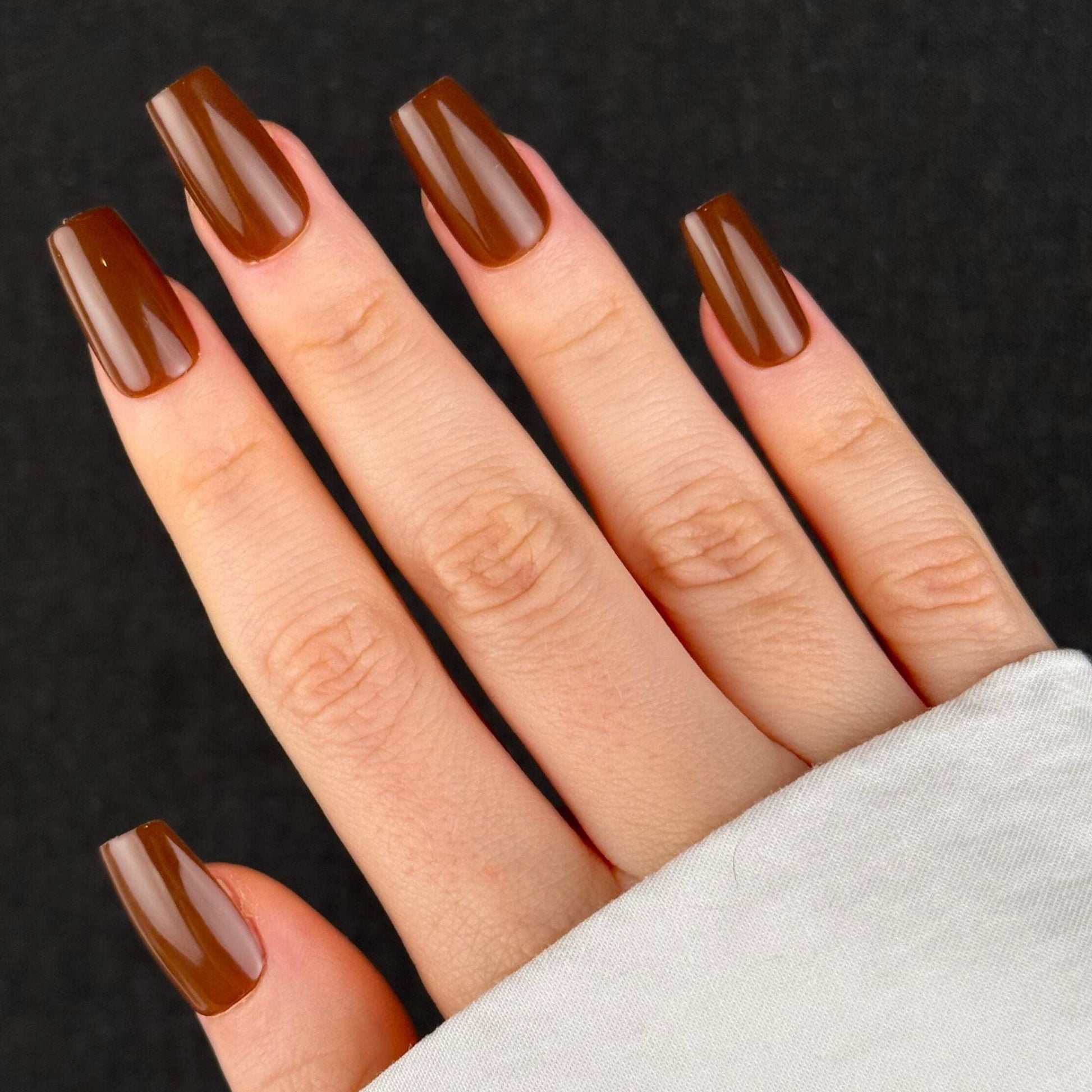 Rich Chocolate Brown Glossy Coffin Nails Rich Chocolate Brown Glossy Coffin Nails β Winter Coffin Nails