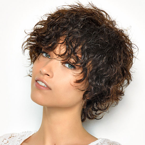 Dark Brown Pixie With Choppy Layers — Winter Haircuts for Curly Hair