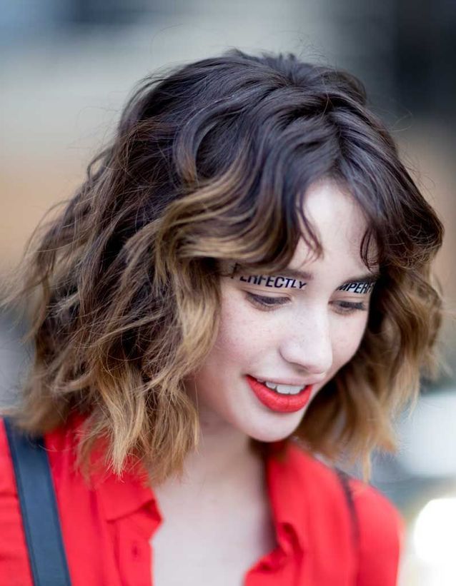 Air Dried Bob With Balayage Air Dried Bob With Balayage β Winter Haircuts for Wavy Hair