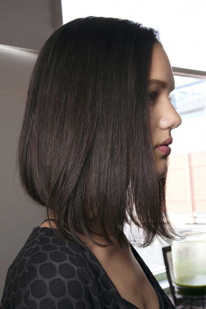 Dark Brown Chin Length Blunt Bob — Winter Haircuts for Thick Hair