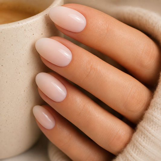 Sheer Milky Nude Glossy Oval Nails Sheer Milky Nude Glossy Oval Nails β Winter Oval Nails
