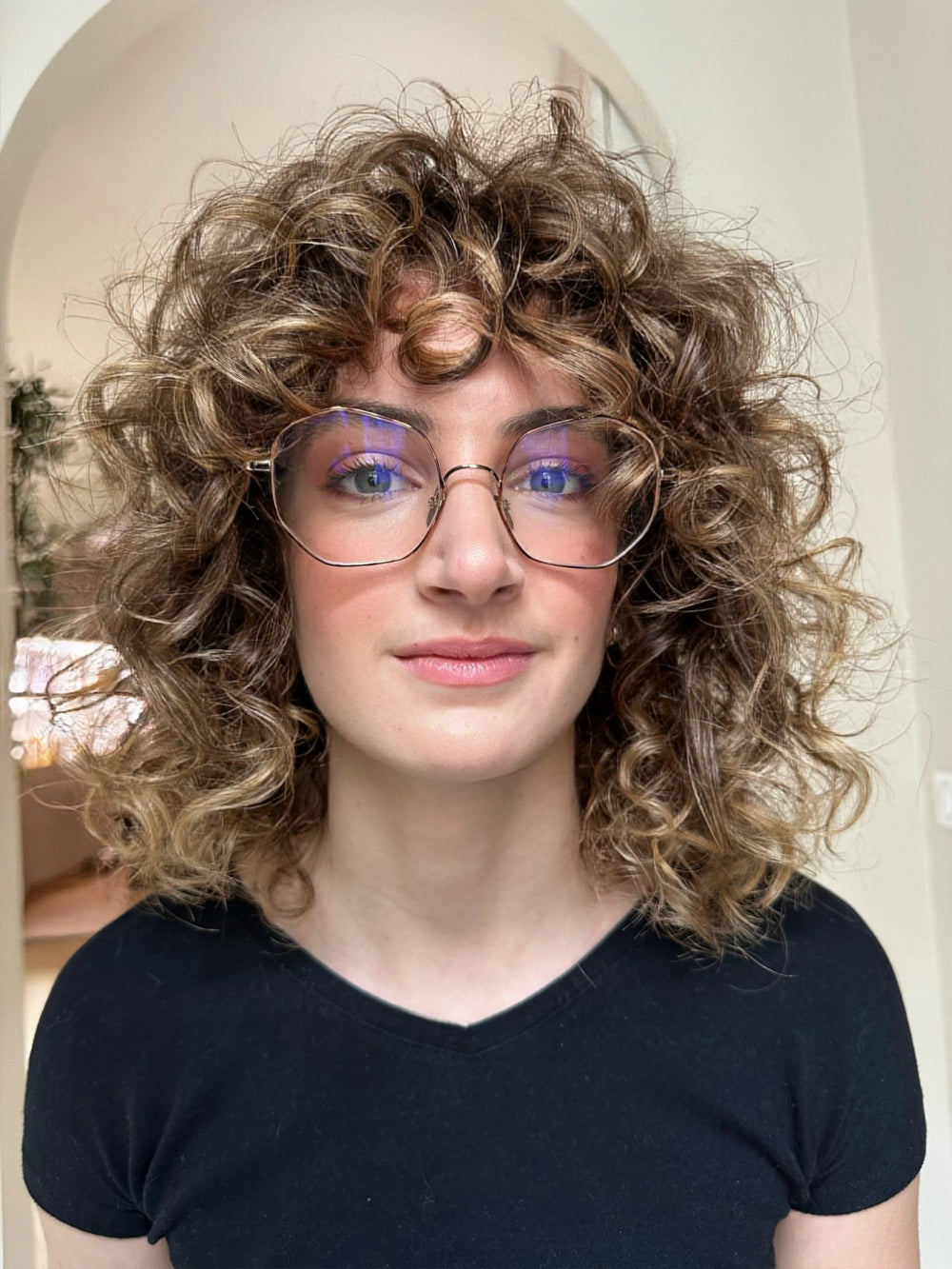 Chin-Length Bob With Curtain Bangs — Winter Haircuts for Curly Hair