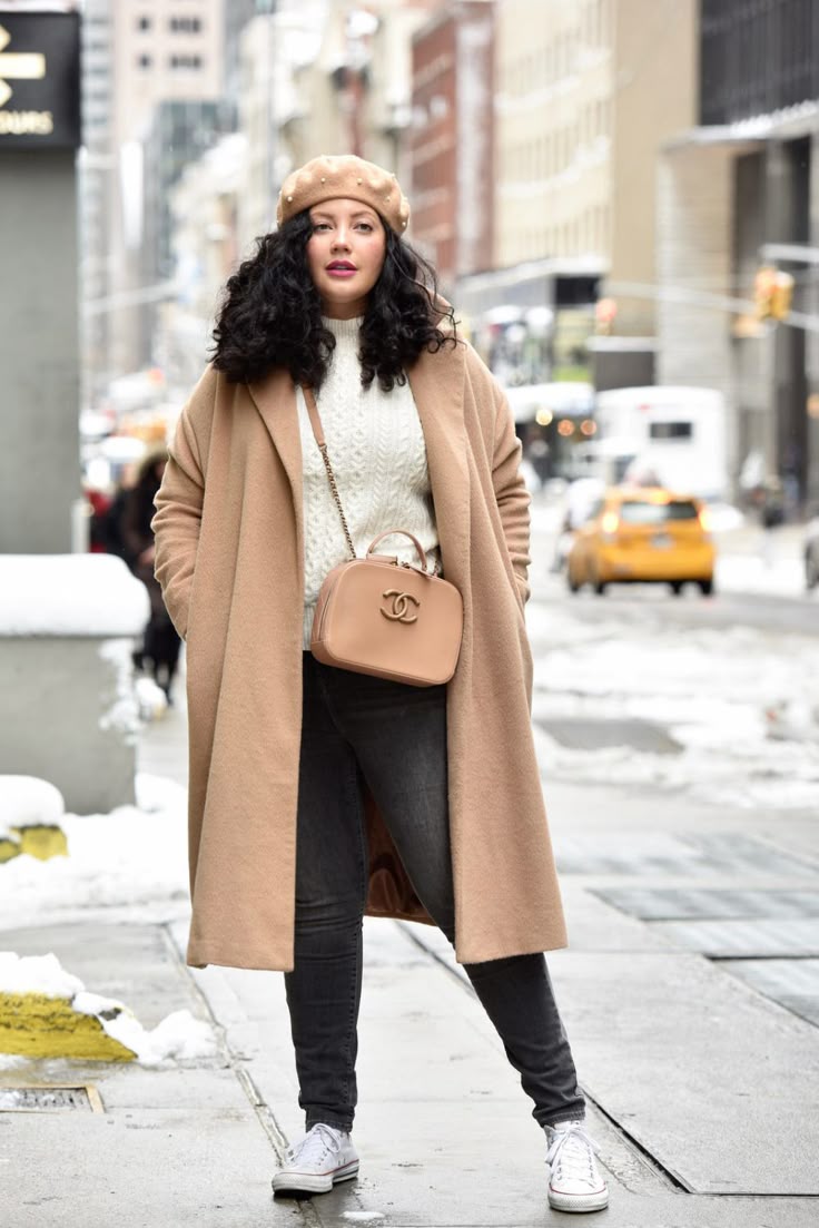 Camel Coat, Cream Sweater, and Slim Jeans with a Beret Camel Coat, Cream Sweater, and Slim Jeans with a Beret β Casual Winter Outfits