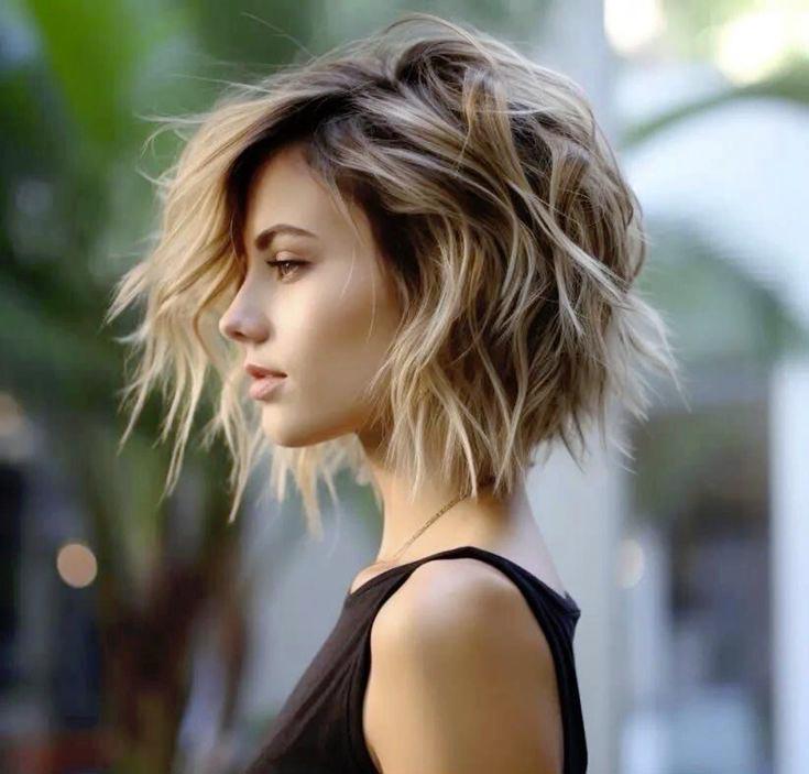 Choppy Bob With Ash Blonde Highlights Choppy Bob With Ash Blonde Highlights β Winter Haircuts for Wavy Hair