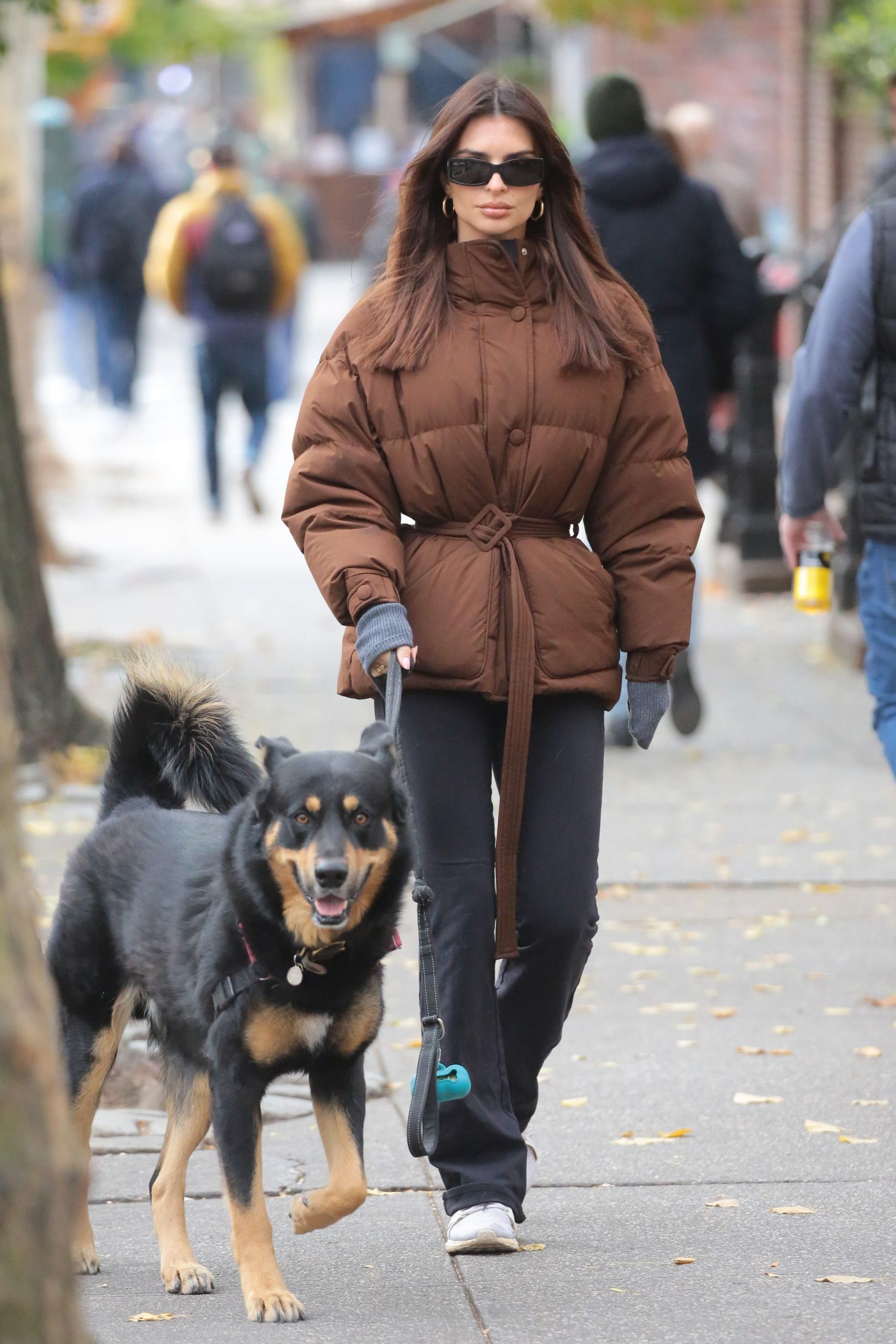 Belted Brown Puffer Jacket with Knit Cuffs Belted Brown Puffer Jacket with Knit Cuffs β Winter Puffer Jacket Outfits