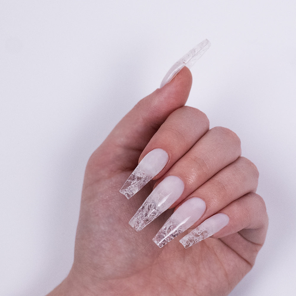 Icy White Lace Overlay Coffin Nails Icy White Lace Overlay Coffin Nails β Winter Coffin Nails