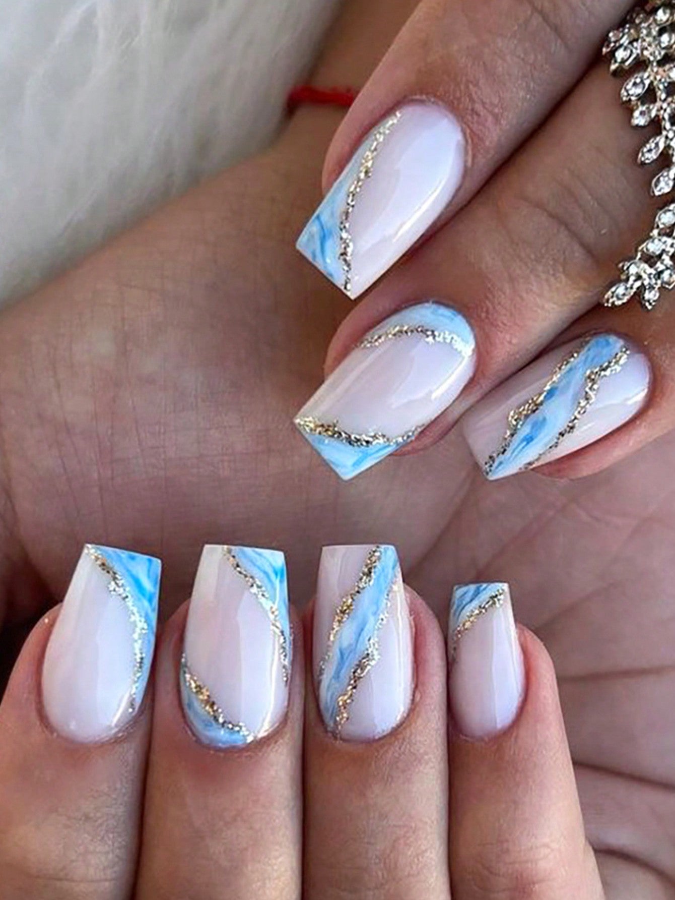 Milky Pink Marbled Coffin Nails Milky Pink Marbled Coffin Nails β Winter Coffin Nails