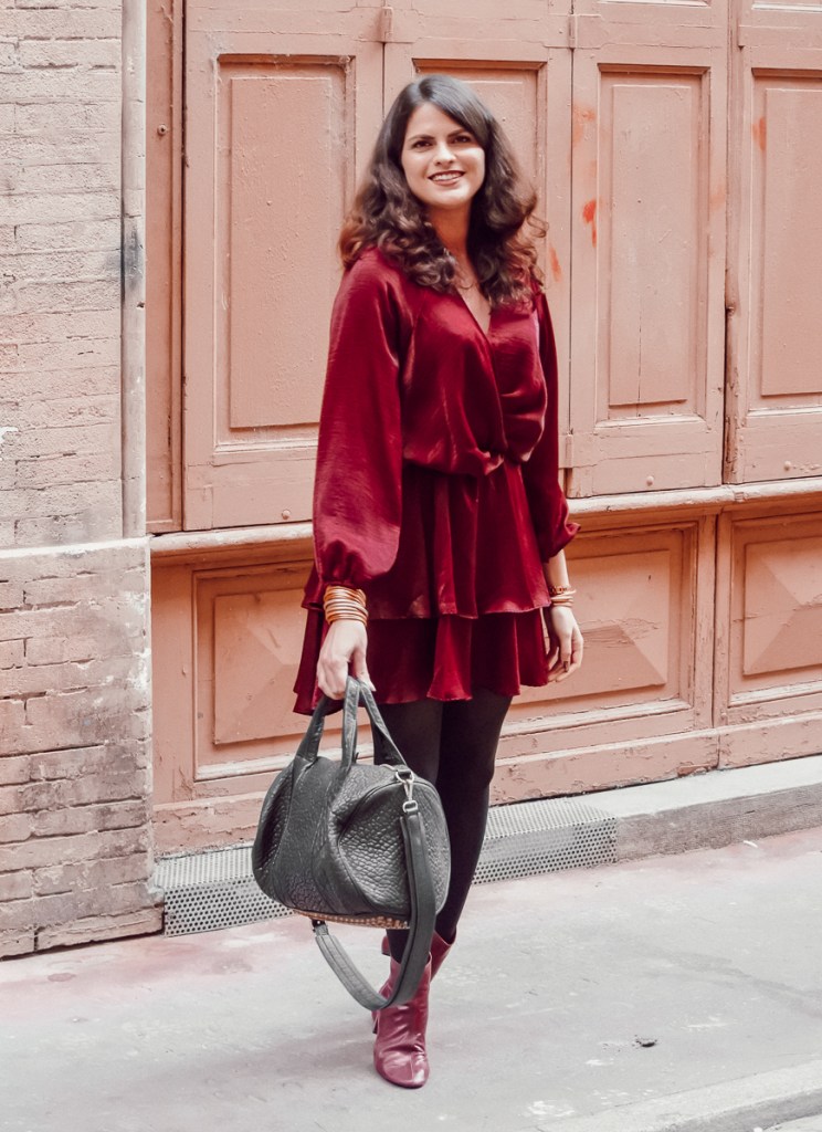 Evening Elegance: Burgundy Velvet Dress Evening Elegance: Burgundy Velvet Dress β Fall to Winter Outfits
