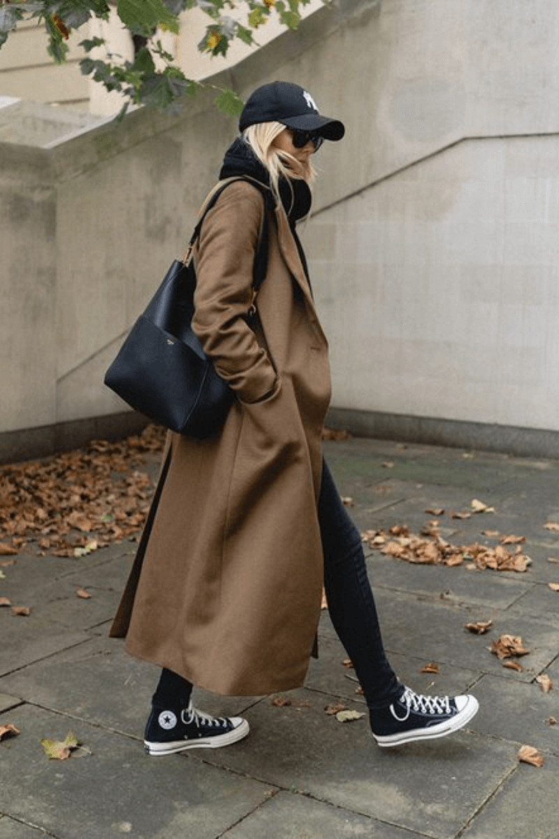 Urban Brown Trench Coat with Hoodie and Skinny Jeans Urban Brown Trench Coat with Hoodie and Skinny Jeans β Cold Weather Outfits
