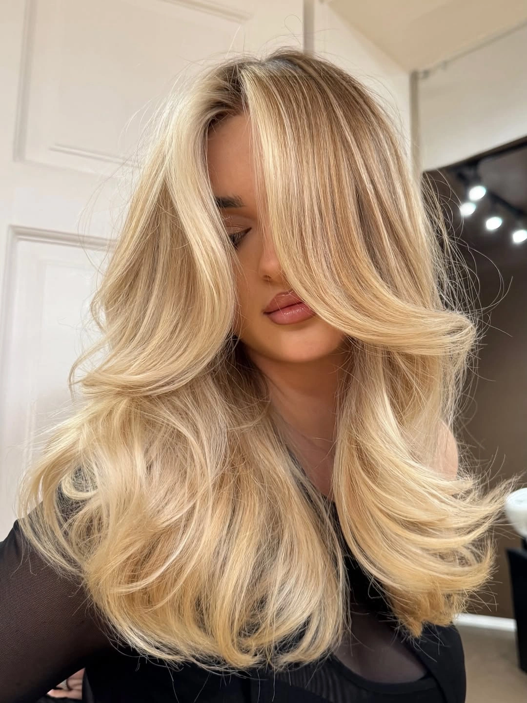 beautiful blonde winter hair color ideas Buttercream Blonde Layers