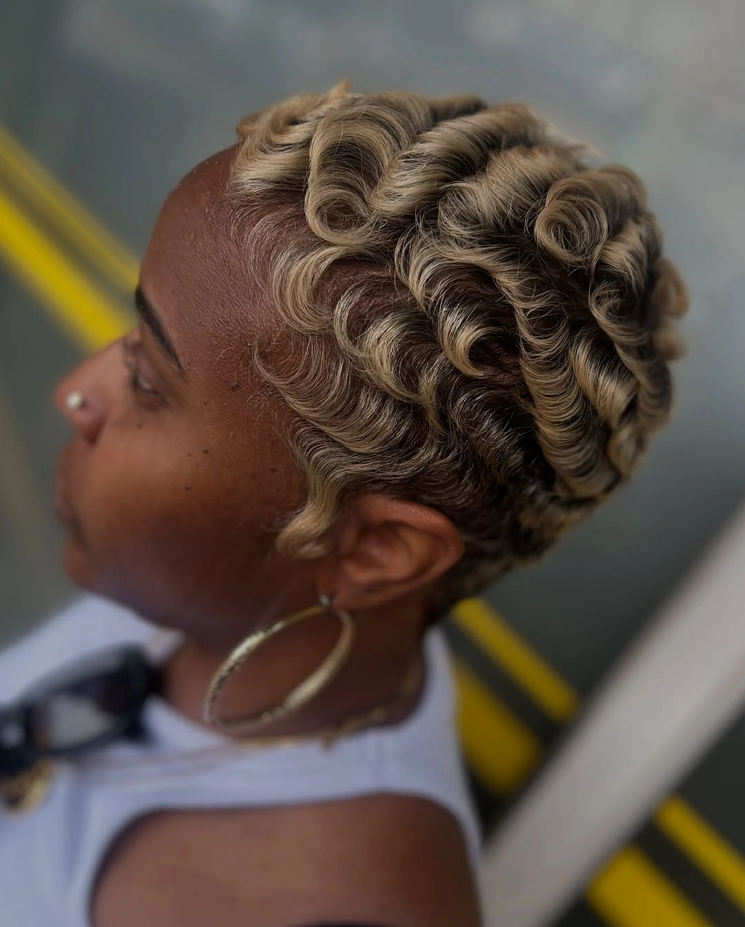beautiful winter hair color for black women Vintage Inspired Auburn Curls With Sculpted Shape