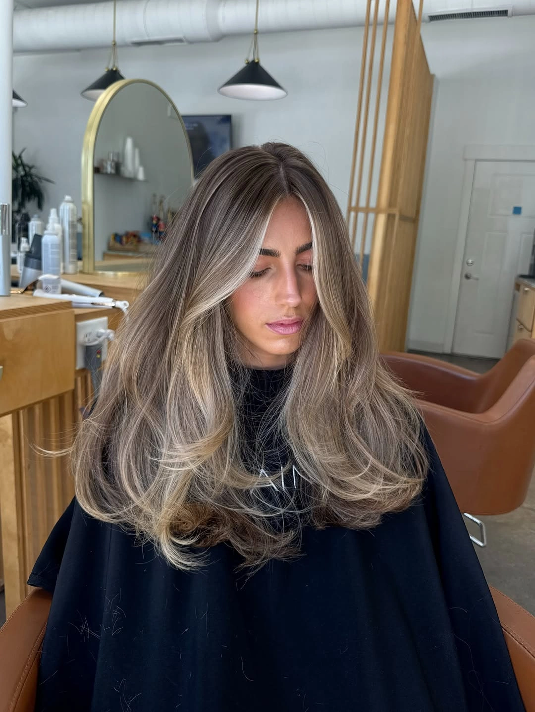 bronde balayage dye Polished Bronde With Bright Curtain Layers