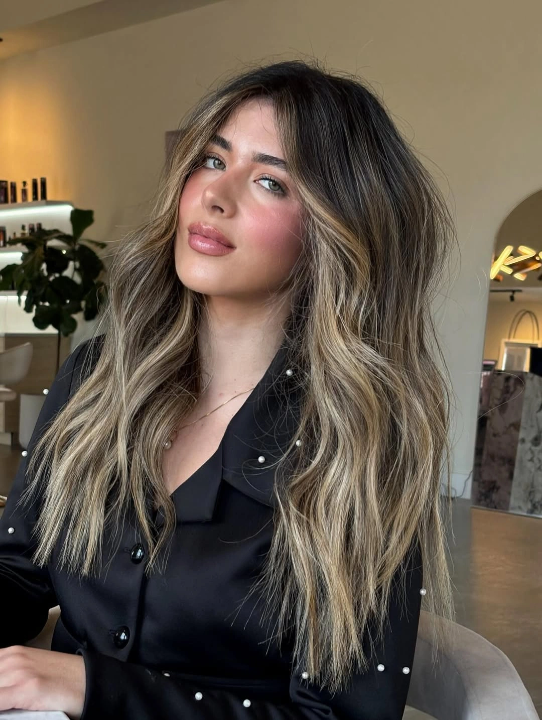bronde balayage dye Cool Brunette Bronde With Mushroom Dimension