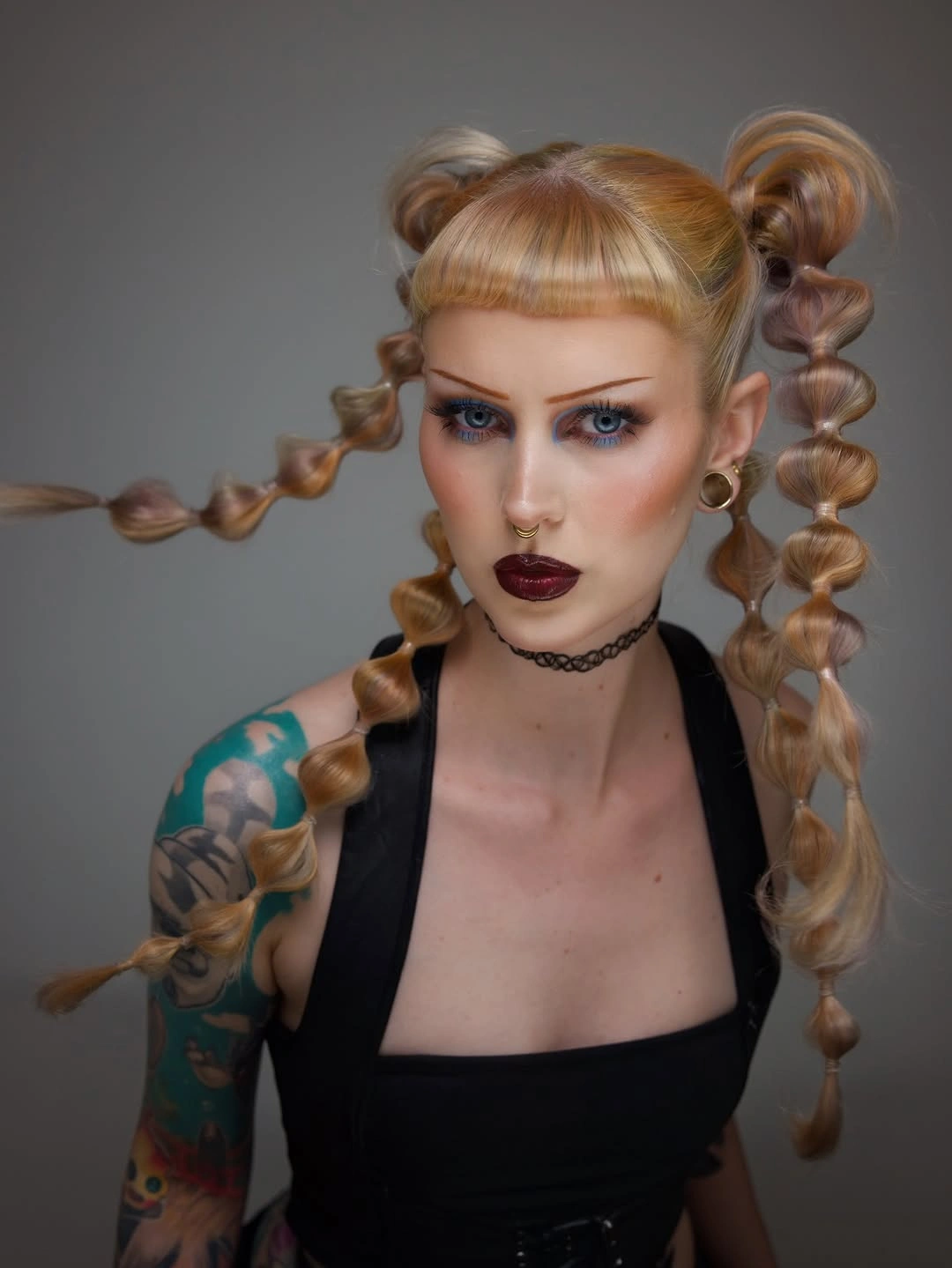 bubble braid hairstyle Playful Bubble Braids With Retro Energy