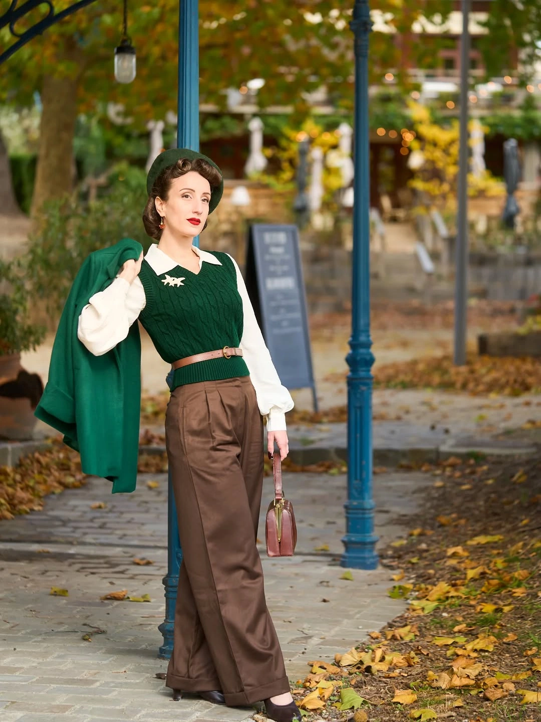 chic and trendy outfits for women over 40 2027 - Timeless Green Layers With a Vintage Twist