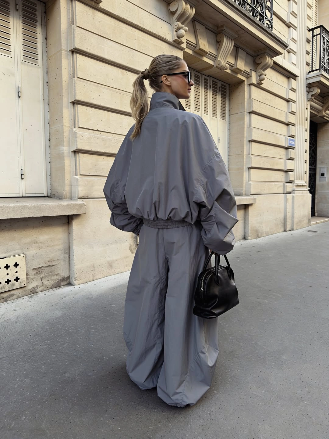 chic early winter outfits - Soft Gray Utility Set with Oversized Proportions