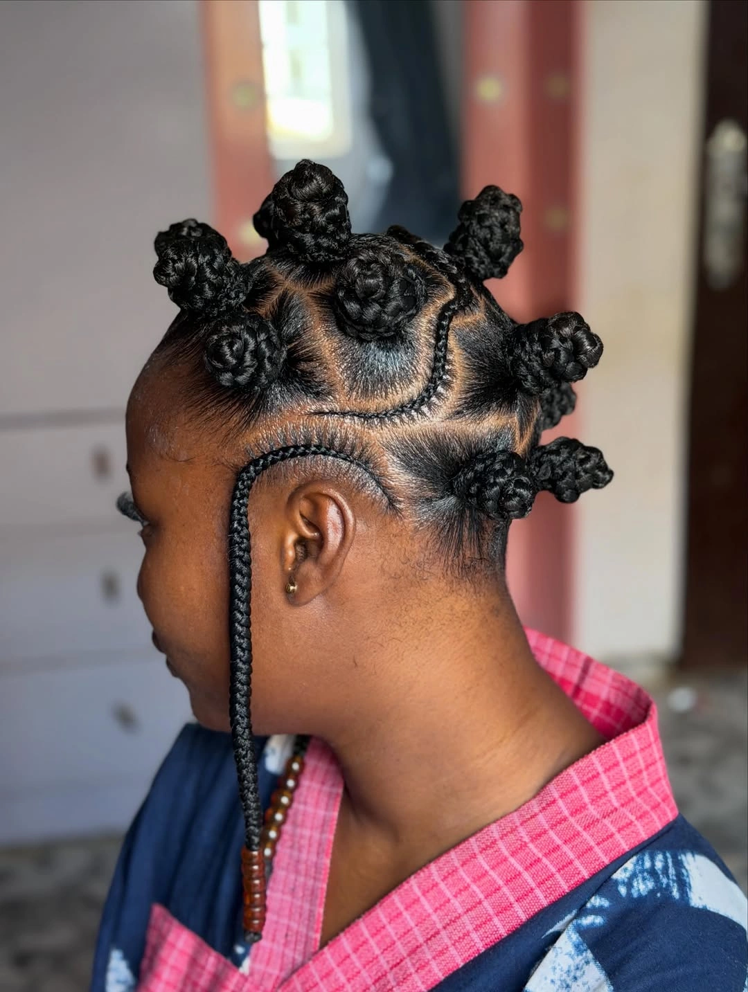 chic hairstyle ideas for black women 2027 Bantu Knot Braids With Statement Parting