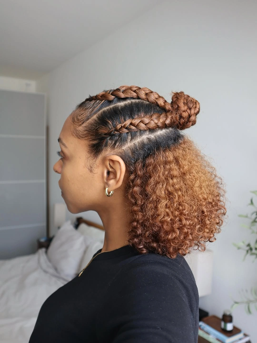 chic hairstyle ideas for black women 2027 Braided Crown With Voluminous Curly Lengths