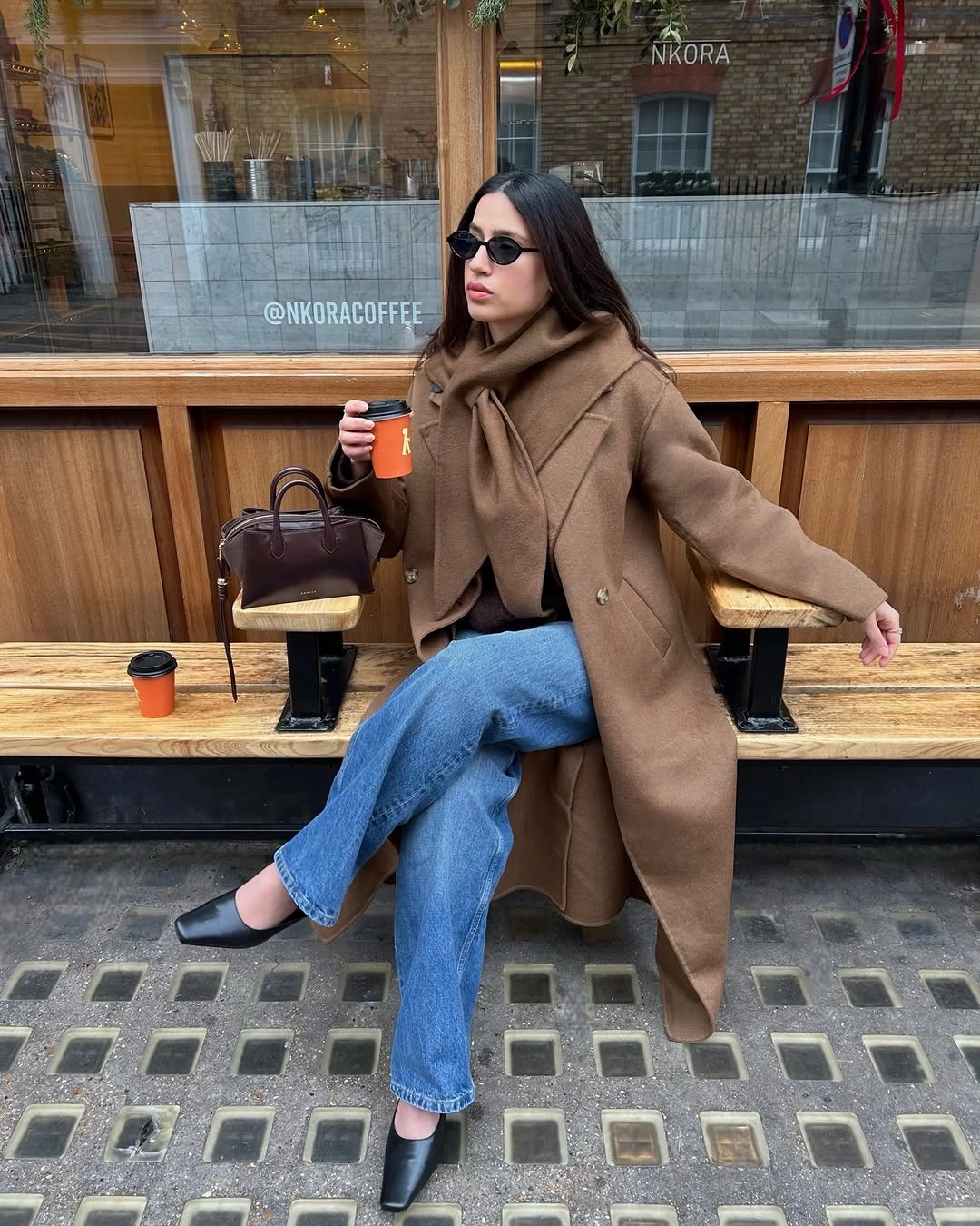 chic & trendy coats 2027 - Relaxed camel coat with jeans