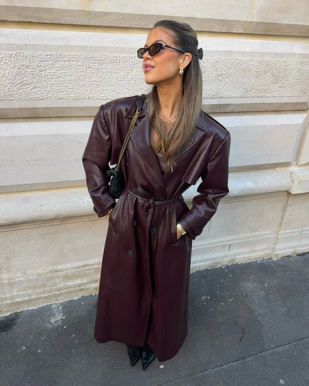 chic & trendy coats 2027 - Deep burgundy leather coat