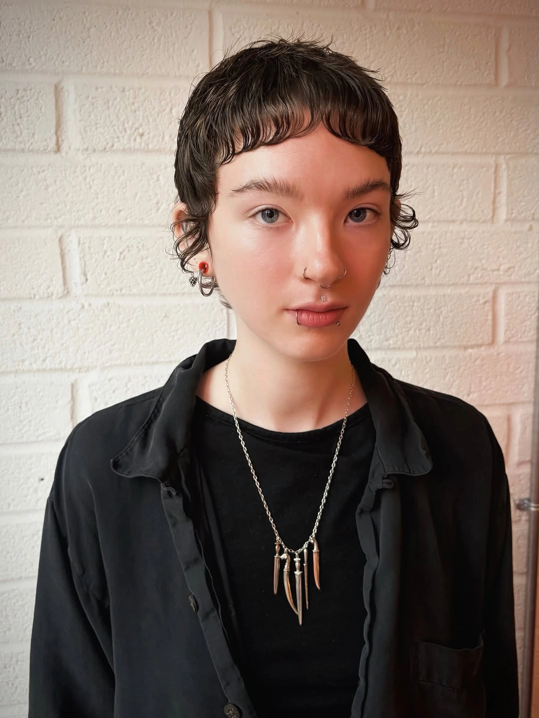 curly pixies haircut Short Curly Pixie With Defined Fringe